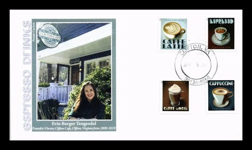 US COVER ESPRESSO DRINKS FIRST DAY ISSUE COMBO PANDA CACHET