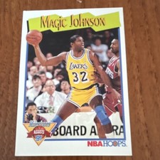 NBA Hoops Magic Johnson 1991-92 Milestones Magic's Milestone #316 Lakers