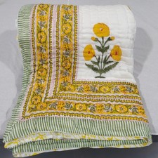 Handmade Cotton Quilt, King Queen Twin Size Blanket Throw Bedding