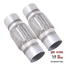 2PCS Exhaust Flex Pipe Stainless Steel Braid 3"Inch x 6"Inch w/Ends 3"x6"x10"