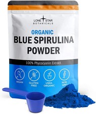 Organic Blue Spirulina Powder - 100 Pure Blue-Green Algae Superfood, 80g