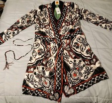 Farm Rio Black Passion Scarf Mini Wrap Dress Size M