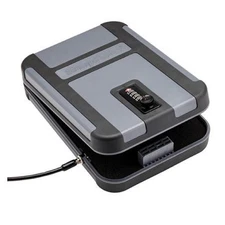 TSA Approved Gun Lock Box - Portable, Lightweight, Keyed, Foam Lined, XL, Black