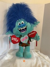 DreamWorks Trolls Plush Stuffed Animal Large Blue Smile Hug Repeat 24"