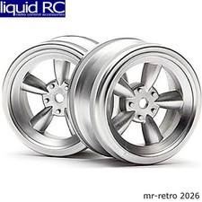 Hpi 3815 Vintage 5-spoke Wheels 26mm Matte Chrome 2 Hpi 3815 Vintage 5-spoke Wheels 26mm Matte Chrome 2