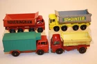 4 Vintage 1960's Matchbox Lesney Trucks REFRIGERTOR / TIPPER / GRIT-SPREADER