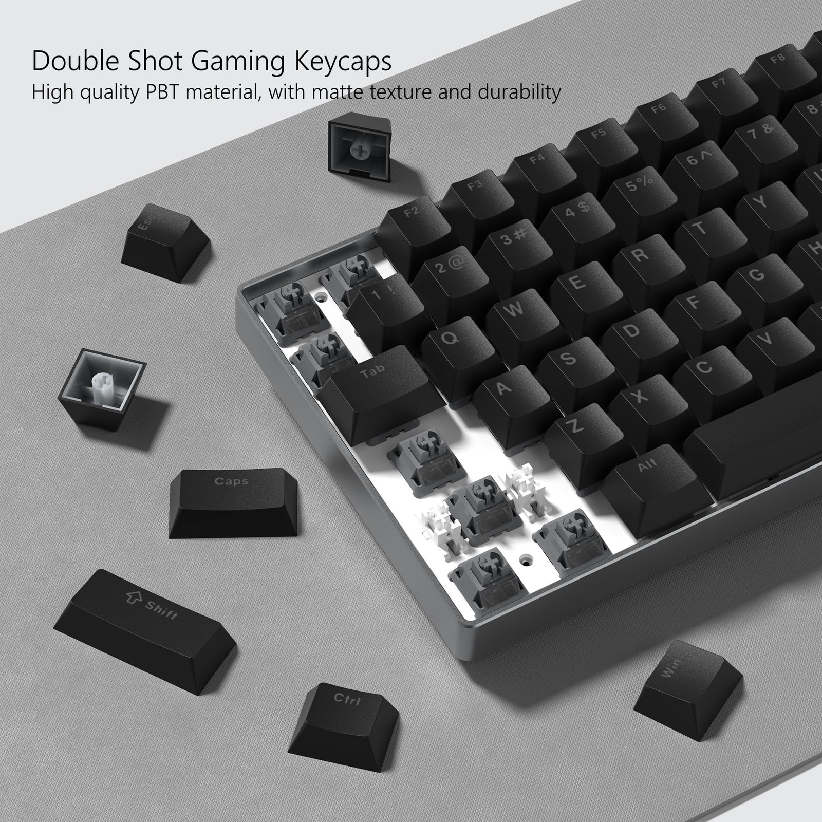 Womier Keycaps 60 75 100 Percent Cherry Keycaps, Shine through PBT ...