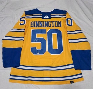 2026 Fanatics NHL Under Wraps Jordan Binnington Autographed Retro Jersey Blues