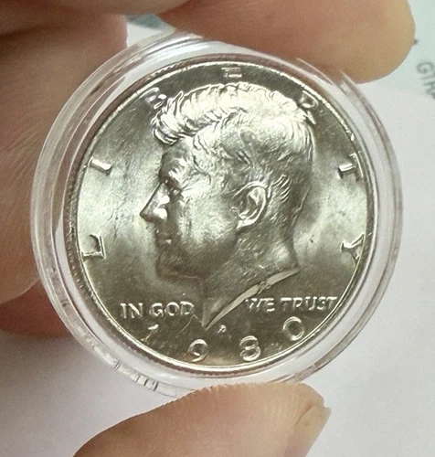 1980-D JFK GEM BU Half Dollar ~ (Near) Choice in Airtite Album Capsule ~ WOW~D91