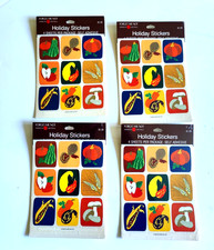 4 Sets Vintage Holiday Stickers 4 Sheets Per Package NOS