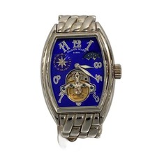 FALCON MATIC/hand-wound watch/analog/stainless steel/SLV/BLU//