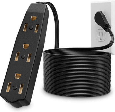 Extension Cords 3 Prong Black 10 Ft for Indoor Use by Bindmaster- Ul-Listed 3-Pr