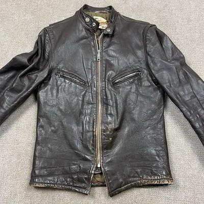 Vintage 70s Schott Perfecto Motorcycle Leather Jacket Cafe Racer