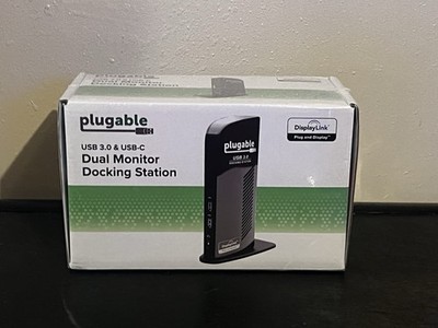 Plugable USB 3.0 USB-C Dual Monitor Docking Station Black