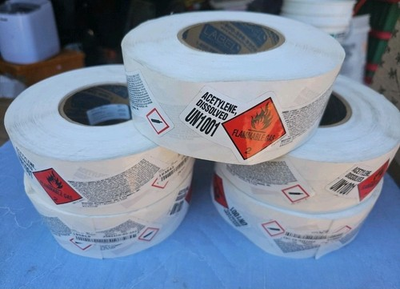 #ad Acetylene Flammable Gas StickerO.S.H.A. Approved Required Top of Tank. 2 pack $2.50