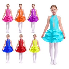 Latin Dance Dress for Girls Ballroom Costume Modern Competition Dancing US