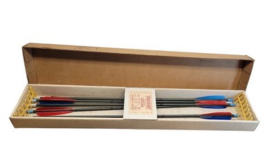 Vintage Tru-Flite True Flight 7 Cedar Arrows 29'' Port Orford Red Blue