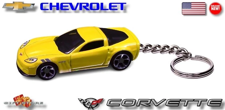 🎁 🏁 🆕 罕见 钥匙链 黄色 雪佛兰 CORVETTE C6 2010 大运动💕GREAT GIFT💕🎁 — 第 3/4 张图片