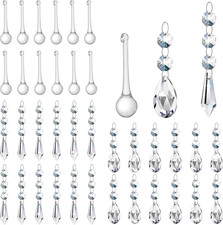 36 Pcs Chandelier Crystal Replacement Glass Teardrop Prisms Clear Hanging Crysta