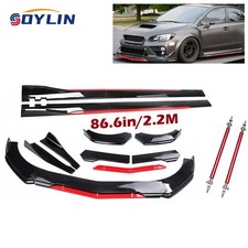 Front Bumper Lip Splitter Spoiler Side Skirt Bod Kit For Subaru Impreza Wrx Sti