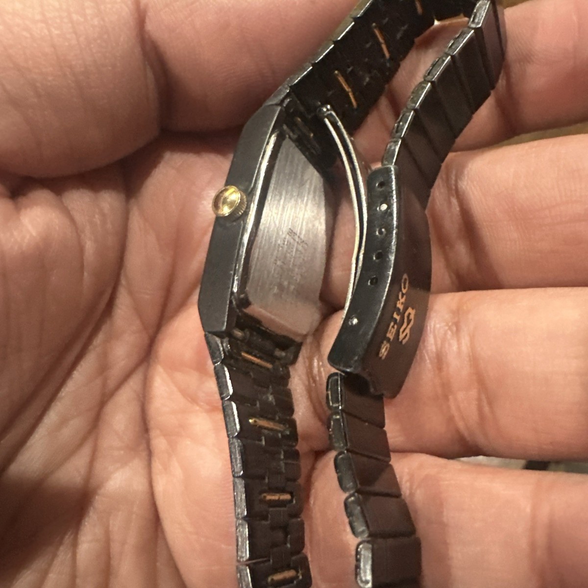Working Seiko Ladies Watch 22mm Analog Digital Black Tone  display picture 1