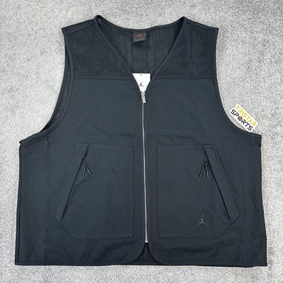 Jordan Vest Mens XL Black HF9327-010 Loose Fit Zip Pockets Mesh Utility Nike Air
