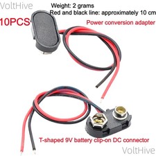 9V Battery Snap T-type Fastener Compatible UNO 2560 DUE Dc3.5 Female Connector