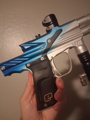 Planet Eclipse Ego 05 Blue and dust silver paintball marker gun 