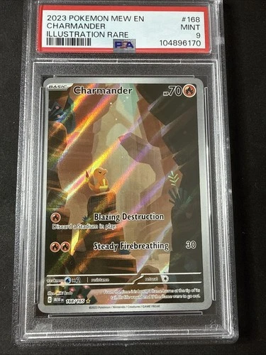 2023 POKEMON MEW 151 English TCG 168 CHARMANDER ILLUSTRATION RARE PSA 9