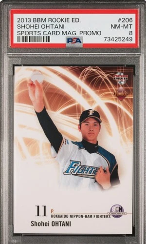 2013 BBM Rookie Edition Shohei Ohtani #206 Promo Rookie VERY FIRST CARD PSA 8