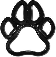 Automotive Grade Acrylic Black Glossy Paw Print Auto Emblem for Cars, Trucks, an
