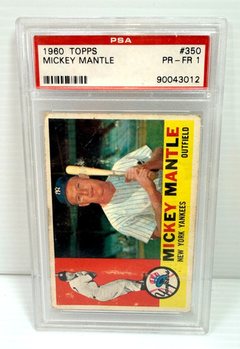 1960 Topps Mickey Mantle #350 PSA 1 PR-FR New York Yankees HOF Baseball Card