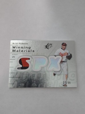 BRIAN ROBERTS 2007 UPPER DECK SPX WINNING MATERIALS JERSEY PATCH /99 Orioles