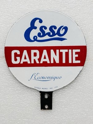 Emailschild Esso Garantie - 25x20cm - Original, datiert 1932