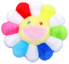 AUTHENTIC Takashi Murakami Flower Cushion Pillow Plush 30CM Rainbow/White/Yellow