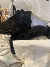 B-Grade Nike Jordan 4 Retro PS Black Cat IB4388-010 Youth Size 3 Shoes