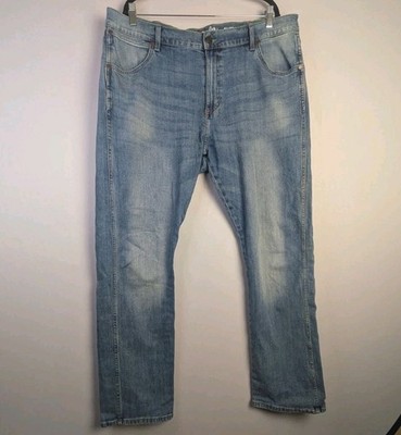 Wrangler Retro Jeans Slim Straight Mens 38x32 Western Light Wash Stretch Comfort