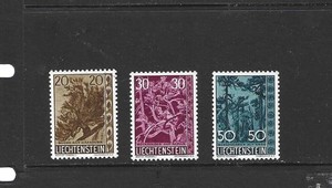 Liechtenstein Scott 353-355 -1960 Tree Brush Issue OG VF MNH- Catalogs $32.50