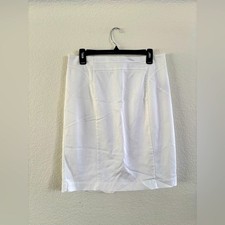 Worthington Pencil Skirt Size 12 White Lined Career Professional Knee Length