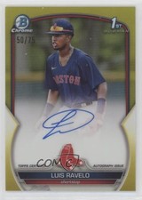 2023 Bowman Chrome Prospect Yellow Refractor 50/75 Luis Ravelo Auto 0j8f