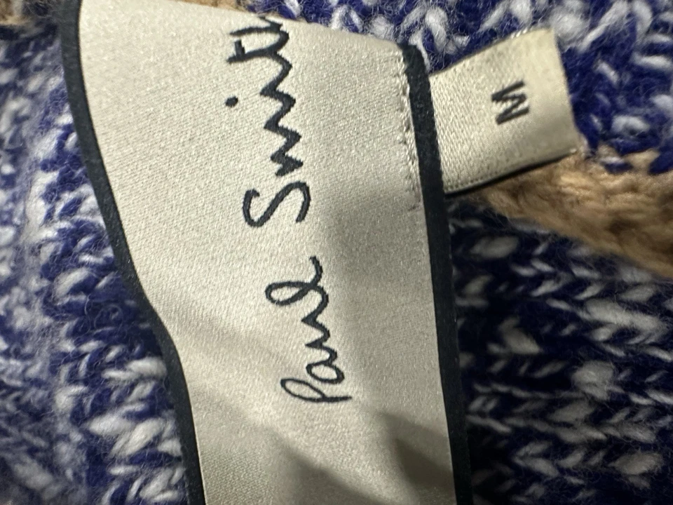 Paul Smith Blue White High Neck Long Sleeve Sweater Size Medium - Image 3 of 4