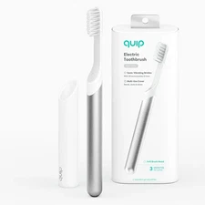 Quip All White Plastic Bluetooth Smart Electric Toothbrush NEW Silver metal