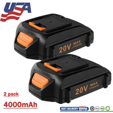 2-Pack 4.0Ah 20V Max For WORX WA3525 20V Max Lithium Battery Power Tools WA3520