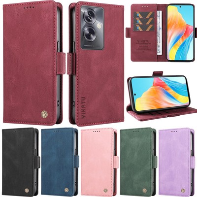 For Oppo A79 A57 A78 A38 Realme 12 Pro Slim Matte Wallet Leather Flip Cover Case