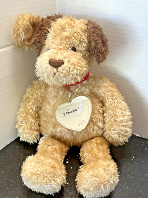 Gund Make A Promise Puppy Dog Tan Brown Red Collar 15'' Plush Stuffed Animal
