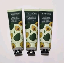Sadoer 3 Pack Avocado Hand Cream  Lotion 1.05fl oz each Travel