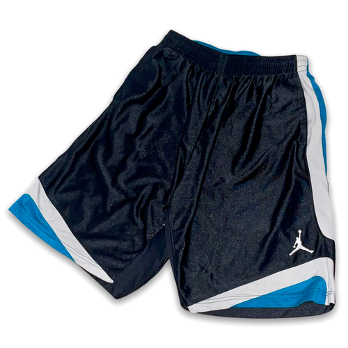 Super Raro Jordan Nike Basket Dazzle Pantaloncini Seta Nero Verde Blu XL |  eBay
