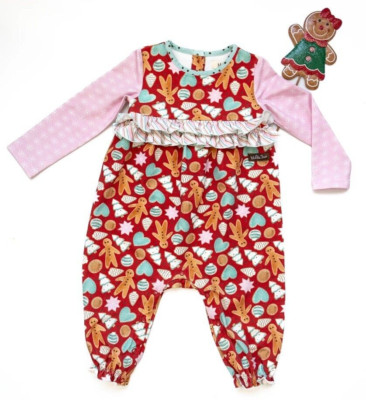 NWT Matilda Jane Merry Gingerbread Moments Romper / Longall Girl's Size 3T