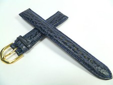 16mm BLUE WATCH STRAP BRACELET SHARK EMBOSSED WATCH BAND LEATHER 1630