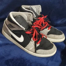 Nike Air Jordan 1 Men's 10.5 Mid Sneakers Black & Grey Elephant DM1200-016